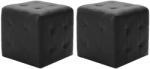 vidaXL Taburet, 2 buc. , negru, 30 x 30 x 30 cm, piele ecologică (278390) Canapea