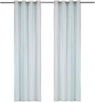 vidaXL Perdele cu inele metalice, 2 buc. , albastru, 140x225 cm, bumbac (134384)