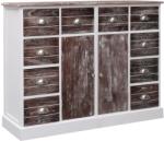 vidaXL Servantă cu 10 sertare, maro, 113 x 30 x 79 cm, lemn (284174) Comoda