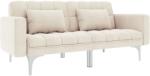 vidaXL Canapea extensibilă, crem, material textil (247216) Canapea