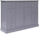 vidaXL Servantă cu 10 sertare, gri, 113 x 30 x 79 cm, lemn (284176) Comoda