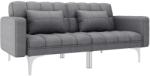 vidaXL Canapea extensibilă, gri deschis, material textil (247215) Canapea