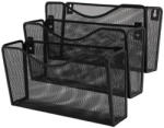 Q-CONNECT Suport metalic de perete pentru reviste si pliante, 3 buc/set, Q-CONNECT Mesh