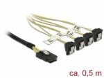 Delock Cablu Mini SAS SFF-8087 la 4 x SATA unghi 0.5m, Delock 85686 (85686)