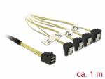 Delock Cablu Mini SAS HD SFF-8643 la 4 x SATA unghi 1m, Delock 85685 (85685)