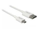 Delock Cablu HDMI la micro HDMI-D T-T 3D 4K 0.5m Slim Premium Alb, Delock 85148 (85148)