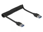Delock Cablu USB 3.0 tip A T-T spiralat 30-70cm Negru, Delock 85348 (85348)