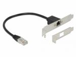 Delock Cablu prelungitor de retea RJ45 Cat. 5e 30cm cu bracket Standard/Low Profile, Delock 85803 (85803)