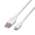 Valueline Cablu USB 2.0 la micro USB-B 1.8m Alb, Value 11.99. 8752 (11.99.8752-10)