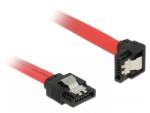 Delock Cablu SATA III 6 Gb/s drept-unghi jos cu fixare rosu 70cm, Delock 83980 (83980)