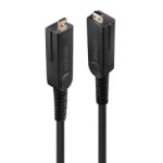 Lindy Cablu micro HDMI v2.0 4K60Hz Fibra optica Hybrid HDR - conectori HDMI, DVI detasabili T-T 10m, Lindy L38320 (L38320)