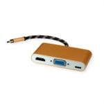 Roline Adaptor GOLD USB-C la HDMI/VGA T-M cu alimentare PD USB-C, Roline 12.03. 3155 (12.03.3155-10)