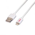 Roline Cablu de date si alimentare pentru IPhone Lightning 1m Alb, Roline 11.02. 8321 (11.02.8321-20)