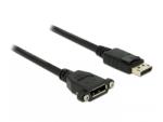 Delock Cablu Displayport 1.2 T-M panel mount 1m Negru, Delock 85114 (85114)