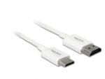 Delock Cablu HDMI la mini HDMI-C T-T 3D 4K 2m Slim Premium Alb, Delock 85144 (85144)