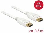 Delock Cablu Displayport 1.2 T-T 4K 60Hz 0.5m Alb, Delock 85507 (85507)