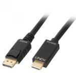 Lindy Cablu Displayport la HDMI 4K30Hz 5m T-T Negru, Lindy L36924 (L36924)