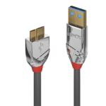 Lindy Cablu micro USB-B 3.0 la USB-A 0.5m CROMO Line, Lindy L36656 (L36656)