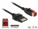 Delock Cablu PoweredUSB 24 V la 8 pini 2m pentru POS/terminale, Delock 85478 (85478)