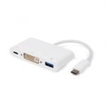 Roline Adaptor USB 3.1 tip C la 1 x DVI, 1 x USB 3.0, 1 x conector alimentare (PD) T-M, Roline 12.02. 1130 (12.02.1130-10)