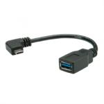 Roline Adaptor USB 3.1 tip C unghi la USB-A T-M Negru 0.15m OTG, Roline 11.02. 9031 (11.02.9031-10)