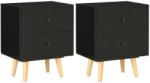 vidaXL Noptiere, 2 buc. , negru, 40 x 30 x 50 cm, lemn masiv de pin (285225)