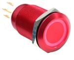  ModMyToys Vandalism kapcsoló 19mm - piros alumínium, piros gyűrű, 6pin