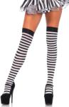 Leg Avenue Striped Nylon Thigh Highs 6005 Black & White