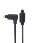  Cablu audio optic Toslink drept/unghi 90 grade T-T 1m Negru, KJTOS3-1 (KJTOS3-1)