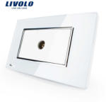 LIVOLO Priza simpla TV Livolo cu rama din sticla , standard italian (VL-C392V-81)