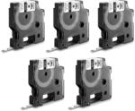 DYMO Set 5 etichete din poliester DYMO Rhino ID1 19 mm negru pe alb pentru active, echipamente si inventariere 18484 (18484P5)