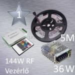 Vled Silver 1 (5050 SMD 30led/m szalag +RF 20 gombos vezérlő + 36W fém táp) (RGB-szett-silver-1)