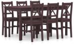 vidaXL Set mobilier de bucătărie, 7 piese, maro închis, lemn de pin (283377) - vidaxl