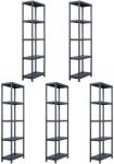 vidaXL Rafturi de depozitare 5 buc. negru 60x30x180 cm plastic 125 kg (276258) Raft