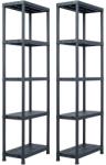 vidaXL Rafturi de depozitare 2 buc. negru 60x30x180 cm plastic 125 kg (276257) Raft