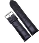  Curea de Ceas Piele Neagră - 22/24 mm - Lungime L (20 cm) - Cataramă Argintie - WZ3632 (WZ3632)