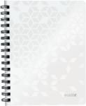 Leitz Caiet de birou WOW, PP, certificare FSC, reciclabil, A5, 80 coli, cu spira, matematica, Leitz alb E46410001 (E46410001)