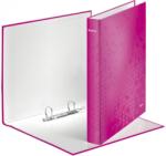 Leitz Caiet mecanic WOW, carton laminat, partial reciclat, certificare FSC, A4, mecanism 2DR, inel 25 mm, Leitz roz E42410023 (42410023)