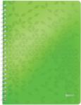 Leitz Caiet de birou WOW, PP, certificare FSC, reciclabil, A4, 80 coli, cu spira, dictando, Leitz verde E46370054 (E46370054)