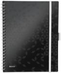 Leitz Caiet de birou WOW Be Mobile, PP, certificare FSC, reciclabil, A4, 80 coli, cu spira, matematica, Leitz negru E46450095 (E46450095)