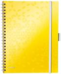 Leitz Caiet de birou WOW Be Mobile, PP, certificare FSC, reciclabil, A4, 80 coli, cu spira, matematica, Leitz galben E46450016 (E46450016)