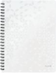 Leitz Caiet de birou WOW, PP, certificare FSC, reciclabil, A4, 80 coli, cu spira, matematica, Leitz alb E46380001 (E46380001)