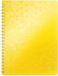 Leitz Caiet de birou WOW, PP, certificare FSC, reciclabil, A4, 80 coli, cu spira, dictando, Leitz galben E46370016 (E46370016)