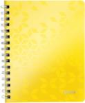 Leitz Caiet de birou WOW, PP, certificare FSC, reciclabil, A5, 80 coli, cu spira, dictando, Leitz galben E46390016 (E46390016)