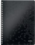 Leitz Caiet de birou WOW, PP, certificare FSC, reciclabil, A4, 80 coli, cu spira, dictando, Leitz negru E46370095 (E46370095)