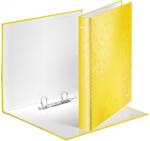 Leitz Caiet mecanic WOW, carton laminat, partial reciclat, certificare FSC, A4, mecanism 2DR, inel 25 mm, Leitz galben E42410016 (E42410016)
