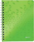 Leitz Caiet de birou WOW, PP, certificare FSC, reciclabil, A5, 80 coli, cu spira, matematica, Leitz verde E46410054 (E46410054)