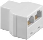 Goobay Adaptor 8p8c ISDN RJ45 mama la 2x RJ45 mama alb Goobay (93056)