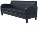 vidaXL Canapea cu 3 locuri, negru, piele artificială (245588) Canapea