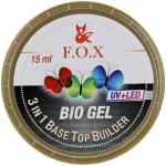 F. O. X Gel transparent de unghii - F. o. x Bio Gel 3 in 1 Base Top Builder 30 ml